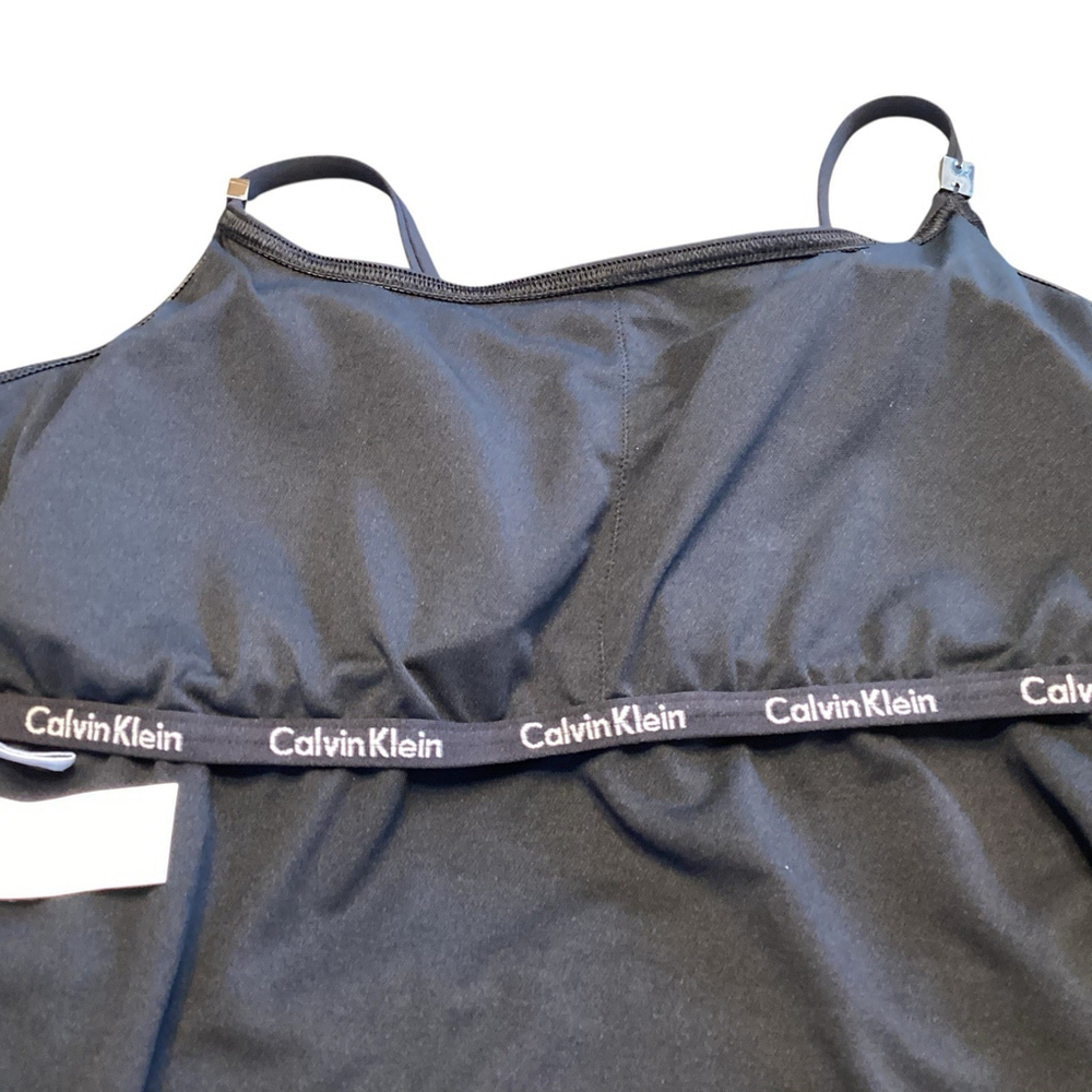 Calvin Klein Swimsuit Women Sz 16 Black One Piece High Leg Low Back Strappy NWOT - Picture 7 of 11
